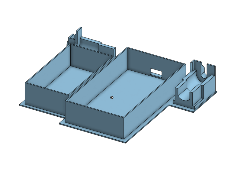 Onshape CAD model showing the RC car base with space for motors, Micro:bit, and the motor driver HAT.
